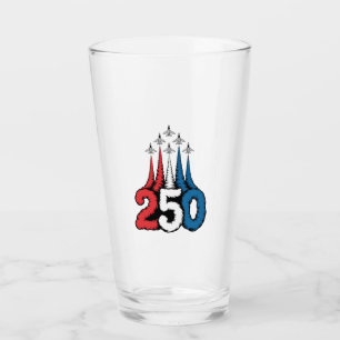 250th Anniversary 4th Of July Jet Patriotic Glass