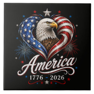250th Anniversary America Flag Eagle 250 Years Ceramic Tile