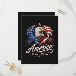 250th Anniversary America Flag Eagle 250 Years Invitation Postcard