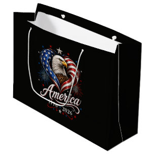 250th Anniversary America Flag Eagle 250 Years Large Gift Bag