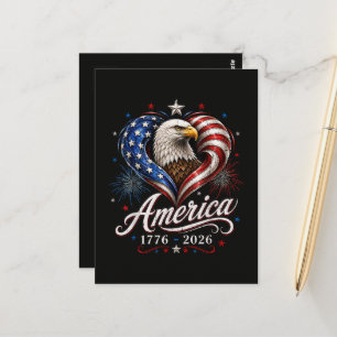 250th Anniversary America Flag Eagle 250 Years Postcard