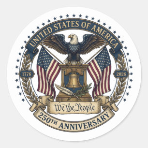 250th Anniversary American Eagle Classic Round Sticker