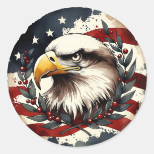 250th Anniversary American Eagle Patriotic Classic Round Sticker