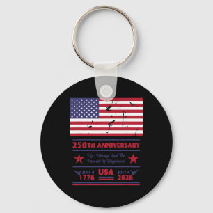 250th Anniversary American Flag Pride 250 Years Am Key Ring