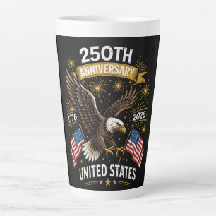 250th anniversary bald eagle celebration latte mug