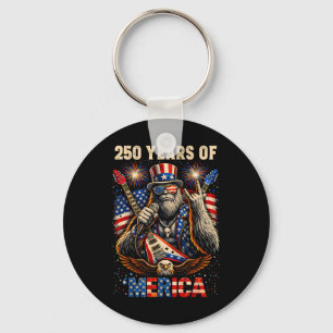 250th Anniversary Bigfoot Merica Rock Eagle Patrio Key Ring
