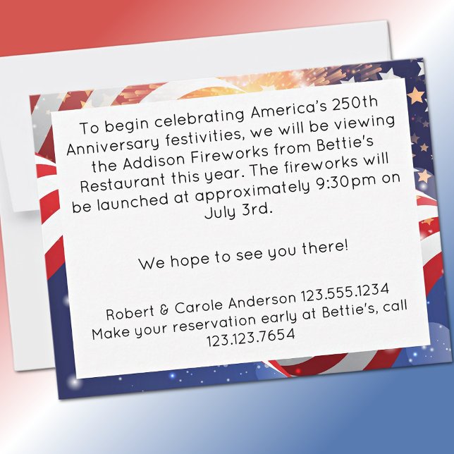 250th Anniversary Budget Save the Date July 3rd Card (Creator Uploaded)