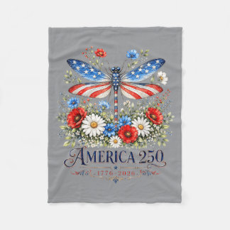 250th Anniversary Dragoy Usa Flag Patriotic 4th Of Fleece Blanket