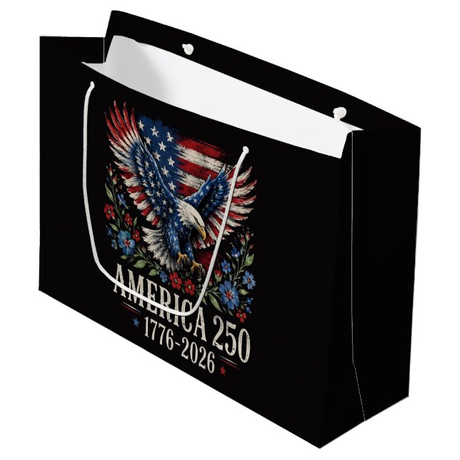 250th Anniversary Eagle American Large Gift Bag (Front Angled)