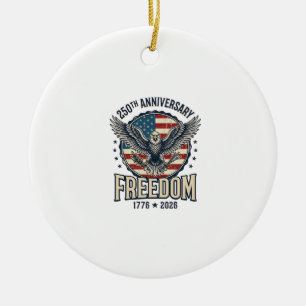 250th Anniversary Freedom Eagle Patriotic Vintage  Ceramic Ornament