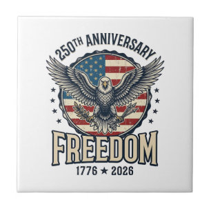 250th Anniversary Freedom Eagle Patriotic Vintage  Ceramic Tile