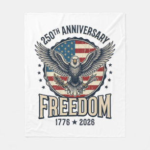 250th Anniversary Freedom Eagle Patriotic Vintage  Fleece Blanket