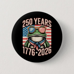 250th Anniversary Frog 1776 2026 250 Years America 6 Cm Round Badge