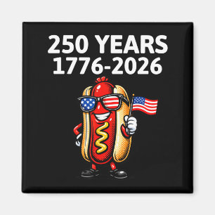 250th Anniversary Hotdog 1776 2026 250 Years USA Magnet