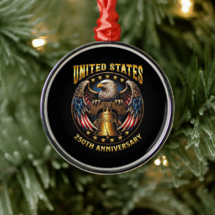 250th Anniversary Independence Day 1776 2026 Metal Ornament