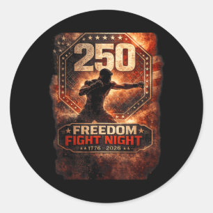 250th Anniversary MMA Fight Night Patriotic Classic Round Sticker