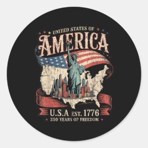 250th Anniversary Of Aamerica Usa Est 1776-2026 Classic Round Sticker