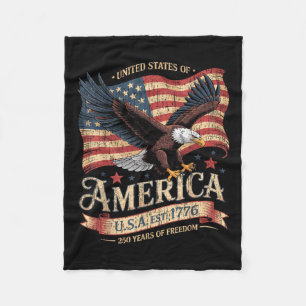 250th Anniversary Of Aamerica Usa Est 1776 Fleece Blanket