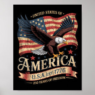 250th Anniversary Of Aamerica Usa Est 1776 Poster