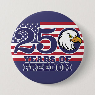 250th Anniversary of USA Flag Eagle Freedom 7.5 Cm Round Badge
