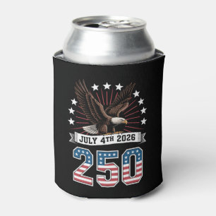 250th Anniversary Patriotic 4th Of July 1776 2026 Can Cooler