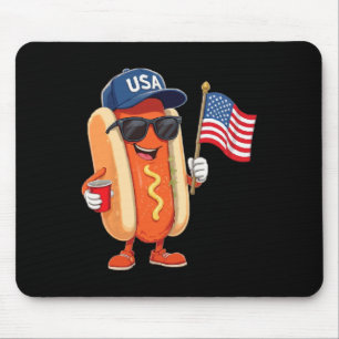 250th Anniversary Patriotic 4th Of July Hotdog Wit Mouse Pad