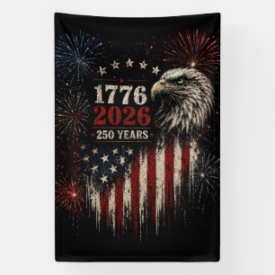 250th Anniversary Patriotic Eagle & Fireworks Banner