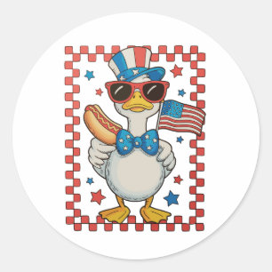 250th Anniversary Patriotic Goose 4th Of July Classic Round Sticker