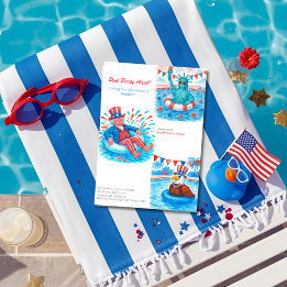 250th Anniversary Pool Party  Red, white blue  Invitation