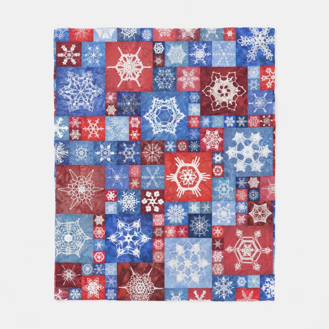 250th Anniversary Snowflake Collage Fleece Blanket (Front)