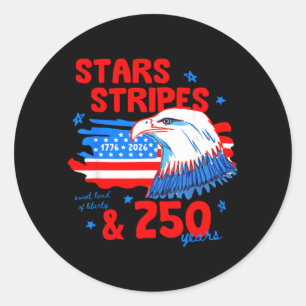 250th Anniversary Stars Es 250 Years Aamerican 4th Classic Round Sticker