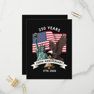 250th Anniversary Statue of Liberty Eagle Flag Invitation Postcard