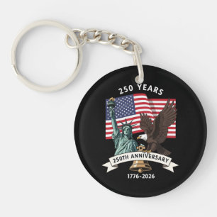 250th Anniversary Statue of Liberty Eagle Flag Key Ring