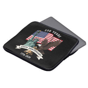 250th Anniversary Statue of Liberty Eagle Flag Laptop Sleeve