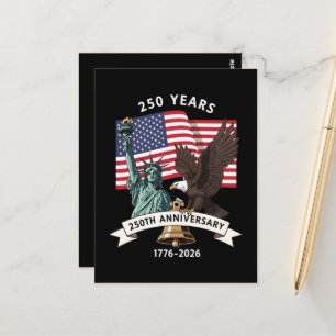 250th Anniversary Statue of Liberty Eagle Flag Postcard