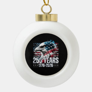 250th Anniversary United States Birthday Long Slee Ceramic Ball Christmas Ornament