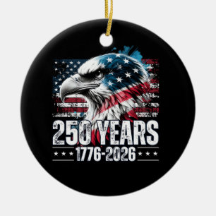 250th Anniversary United States Birthday Long Slee Ceramic Ornament