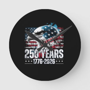250th Anniversary United States Birthday Long Slee Round Clock