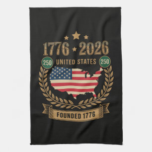 250th Anniversary United States of America 250 USA Tea Towel