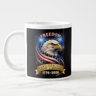 250th Anniversary USA 1776-2026 Patriotic American Large Coffee Mug