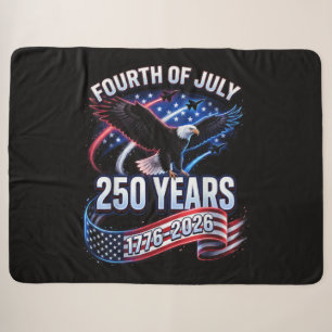 250th Anniversary USA 1776-2026 Patriotic American Sherpa Blanket