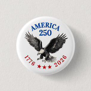 250th Anniversary USA 2026 Bald Eagle 3 Cm Round Badge