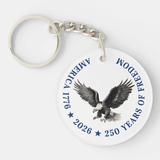 250th Anniversary USA 2026 Bald Eagle  Key Ring (Front)
