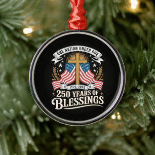 250th Anniversary USA 250 American Metal Ornament