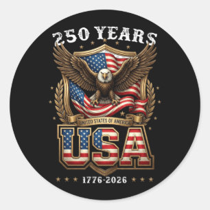 250th Anniversary Usa 250 Year Aamerica Patriotic Classic Round Sticker