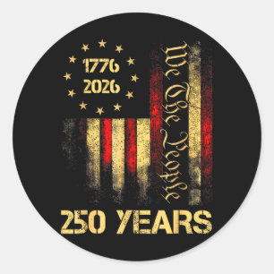 250th Anniversary USA 250 Years American 4th July Classic Round Sticker