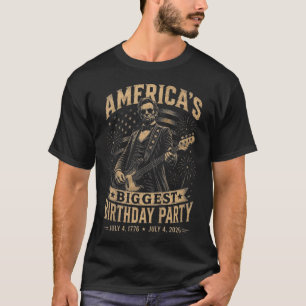 250Th Anniversary Usa Abe Lincoln Playing T-Shirt