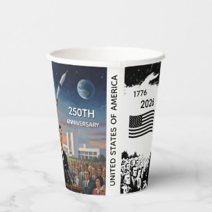 250th Anniversary USA, American Flag / Patriotic Paper Cups
