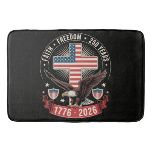 250th Anniversary USA Faith Freedom 4th of July Bath Mat