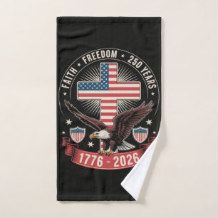 250th Anniversary USA Faith Freedom 4th of July Hand Towel